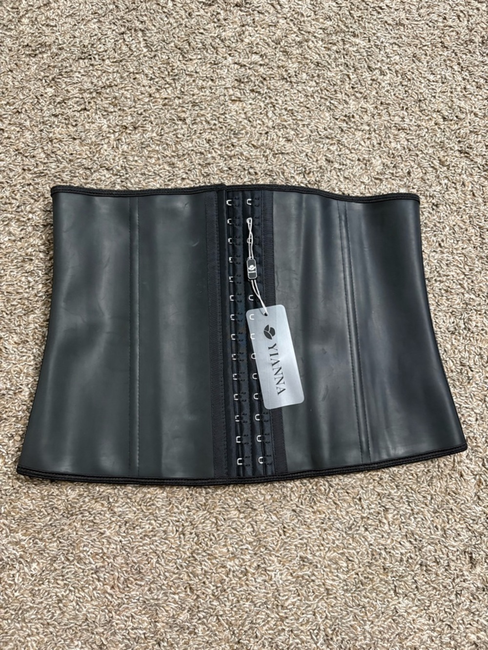 Anna Black Waist Trainer Corset with Hook Closure
